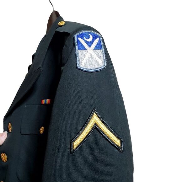 VNTG Maryland Manufacturing Co Mens Army Blazer Size 41 Short Dacron Wool Blend - Picture 6 of 14